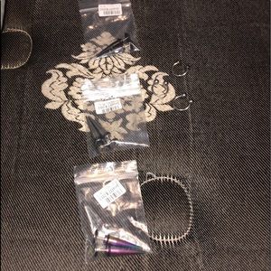 Lip rings and earrings